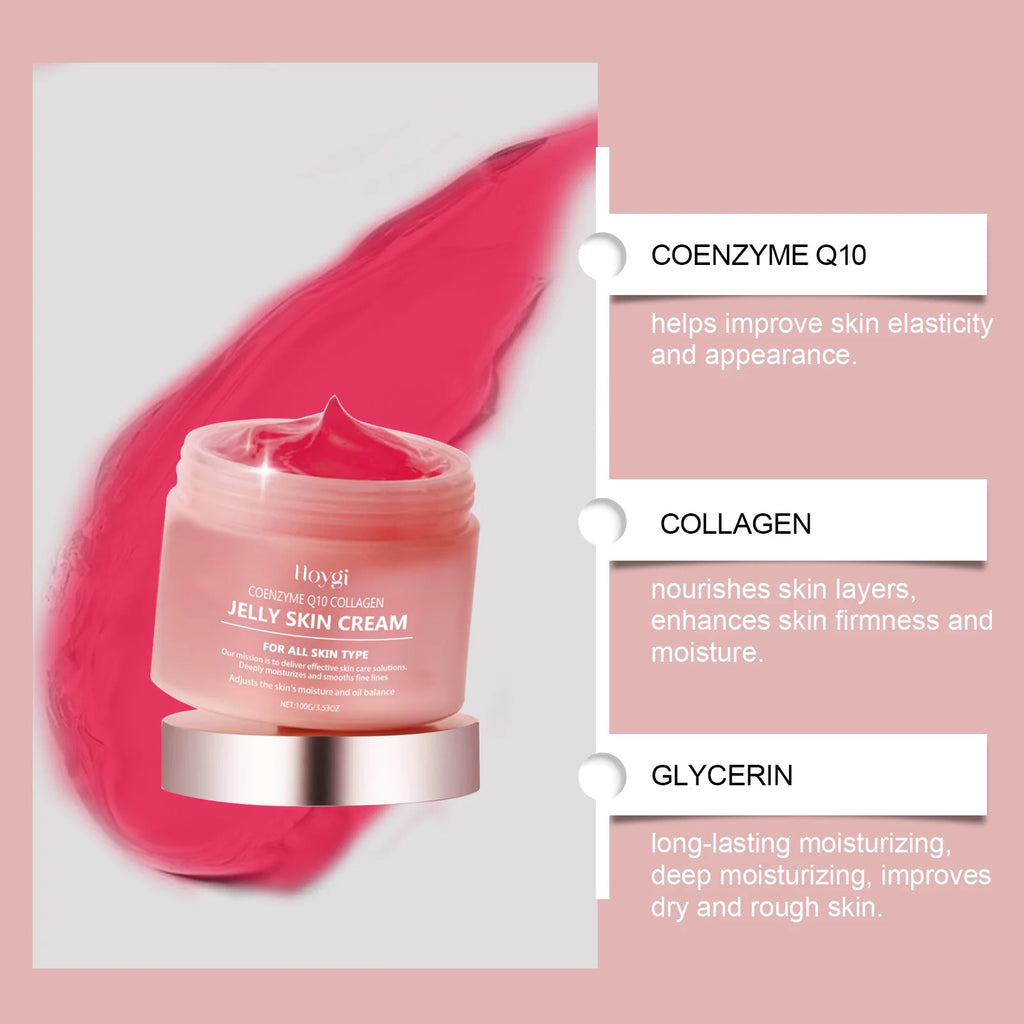 Collagen Jelly Cream Deeply Moisturizing Smooth Skin Tightening Fade Fine Lines Soothing Brightening Hydrating Facial Gel Cream Oasis Select