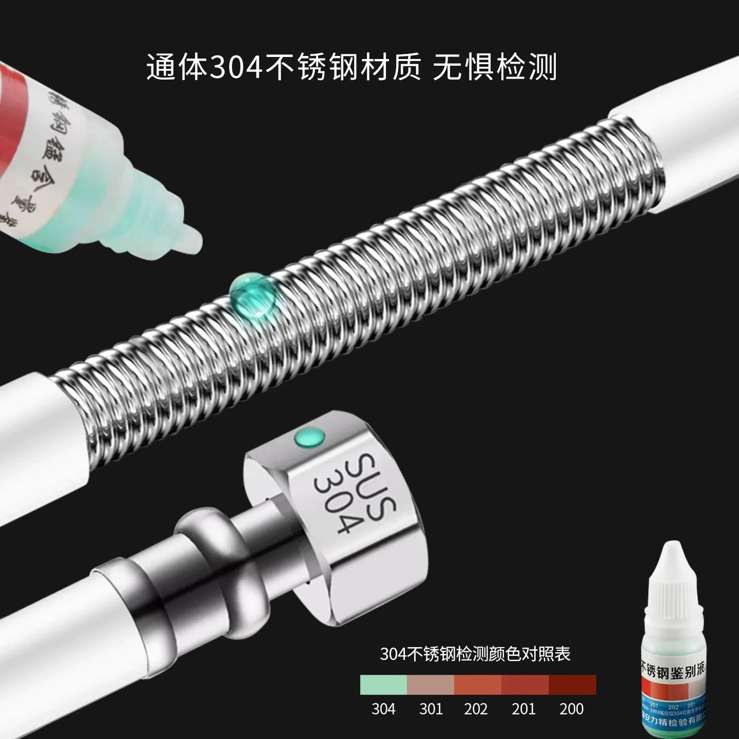 1pcs 20-200cm Basin&Toilet Flexible G1/2" 304 Stainless Steel Bathroom Plumbing Hose Heater Corrugated Pipes with Wrench Pipe Oasis Select