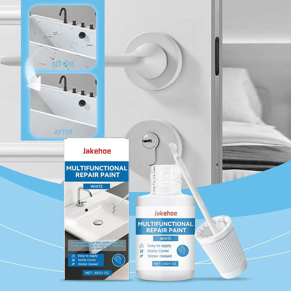 Multi-Purpose Repair Paint - Waterproof for Bathroom Wall Repair Scratch Cover Shine Restoration Easy To Use, Durable Finish Oasis Select
