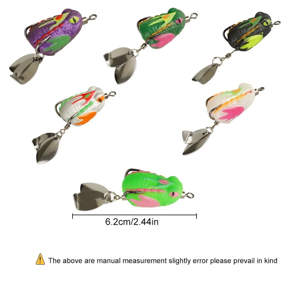 Realistic 6.2cm Frog Lure Bait 45 Degree Entry Angle Stainless Steel For Bass Blackfish Fishing Terminal Tackle Oasis Select