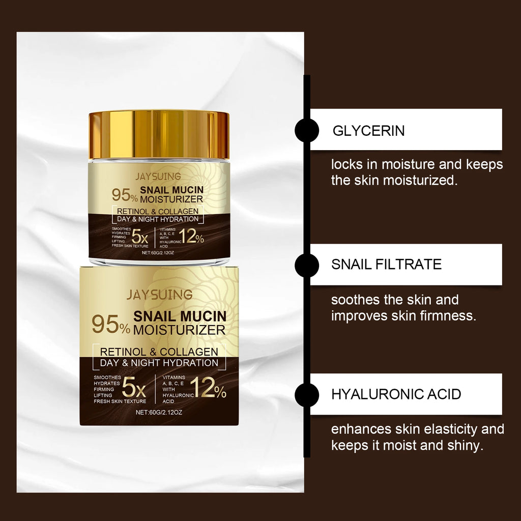 Jaysuing Snail Collagen Moisturizing Cream Anti-Aging 60g Face Moisturizing Cream Oasis Select