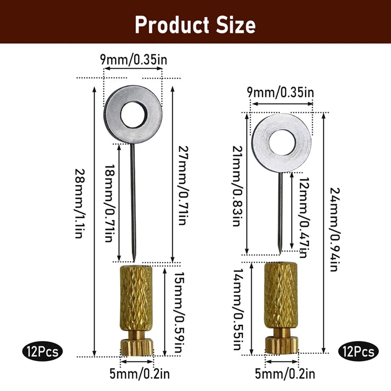 WISH 24PCS Leather Sewing Located Needles, DIY Leather Suture Positioning Needle Position Leather Edge Pins 2 Models Oasis Select