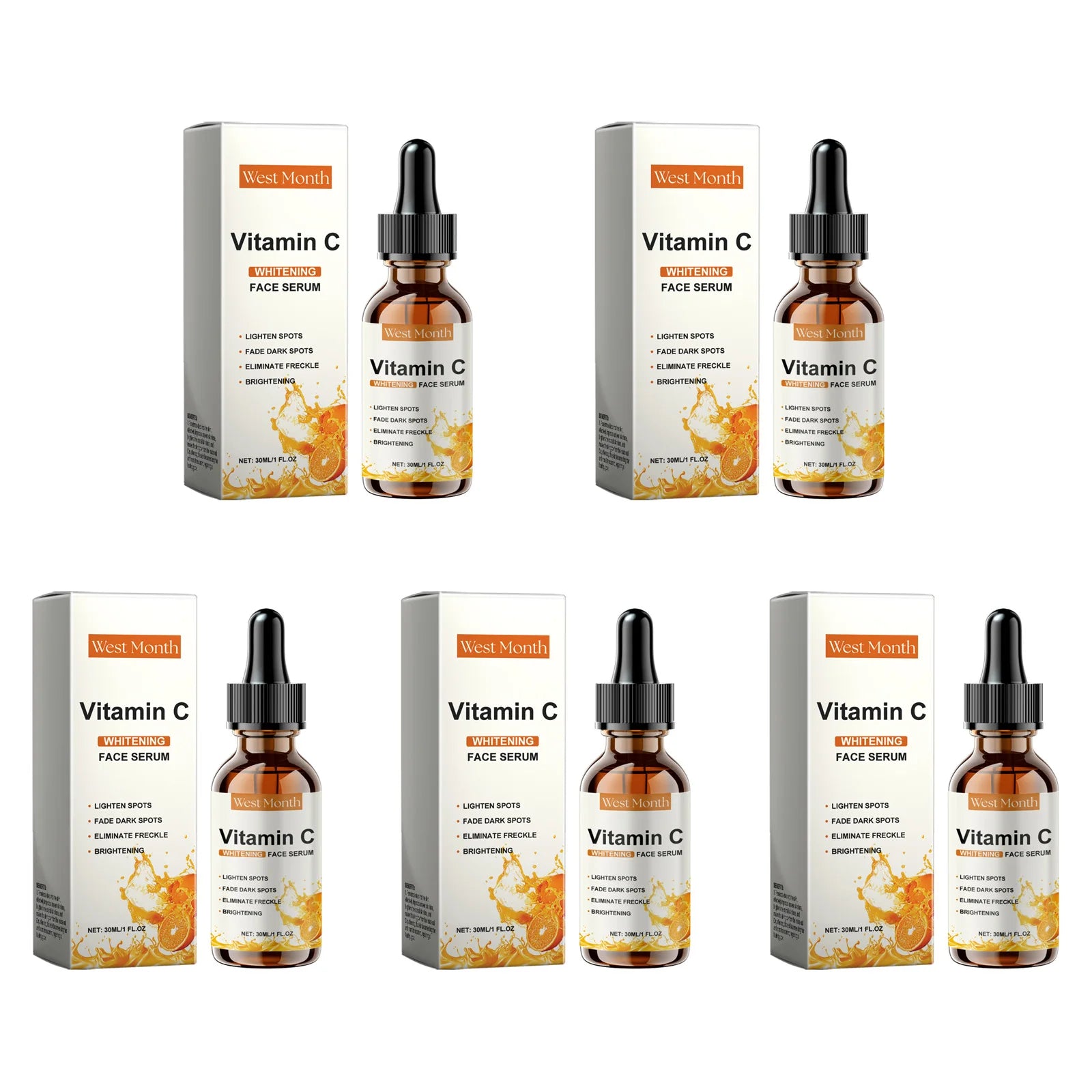 Vitamin C Face Serum – Brightening Dark Spot Remover 30ml Vitamin C Face Serum Oasis Select 5 x 30ml Boxed