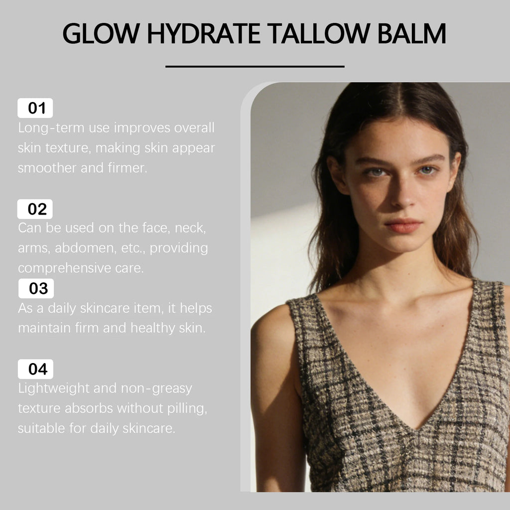 Ghk-Cu Tallow Balm Face & Body Cream Moisturizer Hydrating Nourishing Firming Radiance Boost Lightweight Fast Absorbing Skincare Oasis Select
