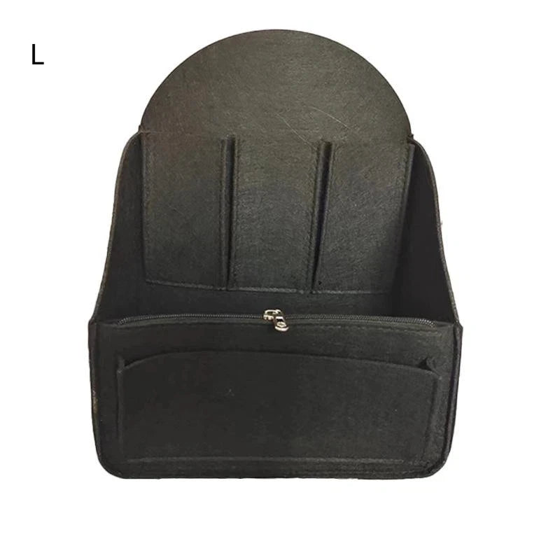 Portable Backpack Felt Insert Small Bag Cosmetic Bags Makeup Organizer Interior Travel Bag Divider Shoulder Bag Fit Various Bags Oasis Select L Black