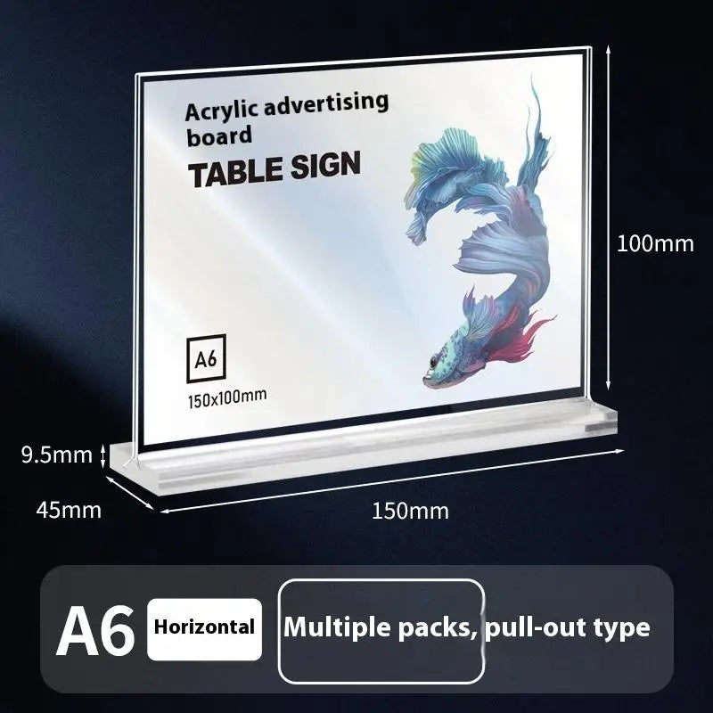 Acrylic Sign Holder A4/A5/A6 Desk Menu & Price Display Stand