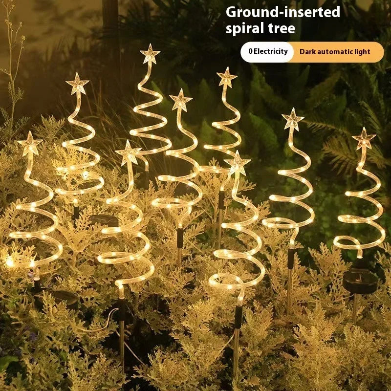 Led Solar Floor Insert Lights, Spiral Lights, Christmas Garden Lawn Camping Lights, Warm Light Atmosphere, Party Decorations Oasis Select