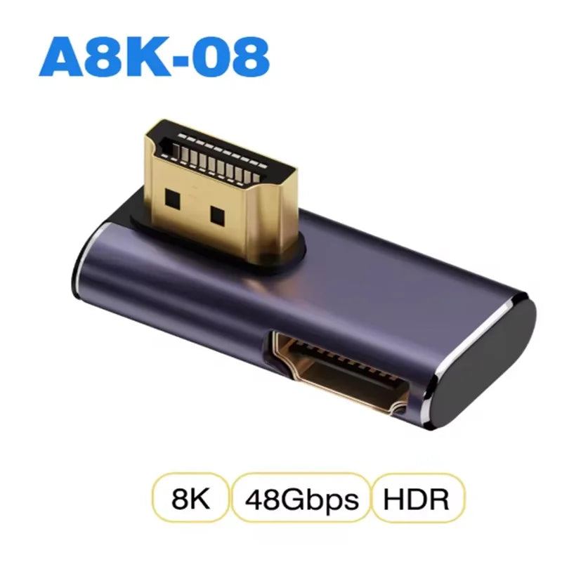 HDMI2.1 Cable Adapter HDMI Male to Female Converter Adapter Support 8K 60Hz 4K 120Hz 48Gbps For HDTV Computer Laptop Monitor Oasis Select A8K-08