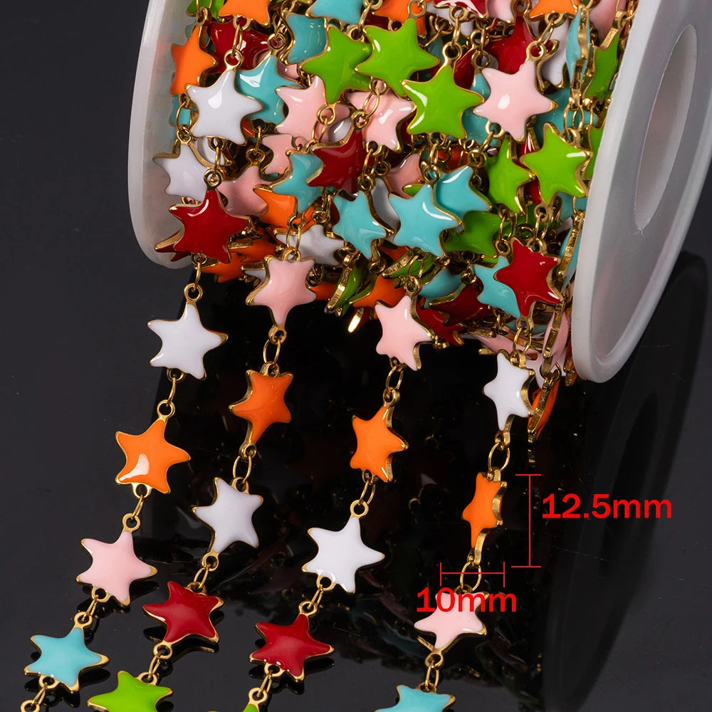 1m Stainless Steels Ocean Animal Oil Drip Chain Enamel Link Women DIY