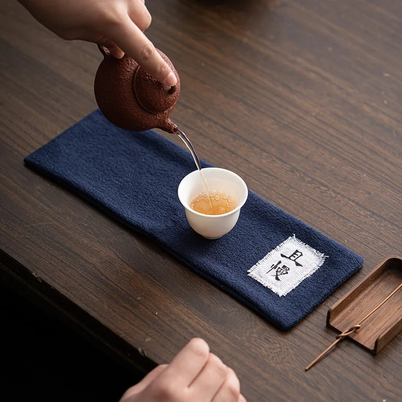 Absorbent Cotton Linen Tea Towel Tea Cloth Home Chinese Creative Tea Mat Tablecloth Tea Table Cloth Tea Mat Tea Ceremony Oasis Select