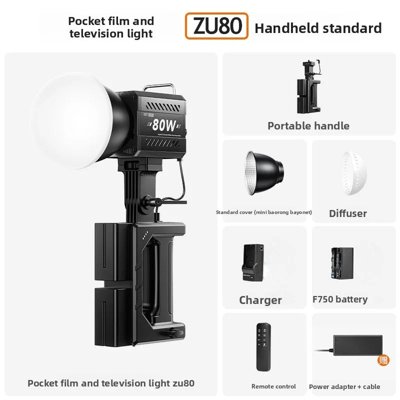 SHINEKNOT ZU80 80W COB Dimmable LED Portable Fill Light