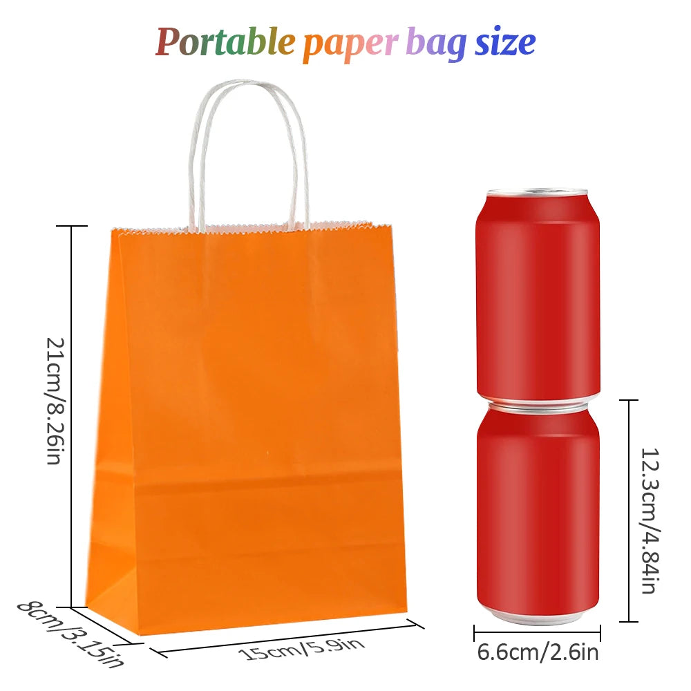 18 pcs multi-color 8.26x5.9in gift bag, craft gift bag, birthday, wedding, party christmas halloween paper bag, kraft paper bag Oasis Select