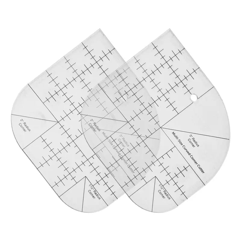 LIKE WISH Creative Curved Corner Cutter Quilt Ruler,Acrylic Sewing Curved Corner Cutter Ruler, Sewing Template Patchwork Tool,2P Oasis Select