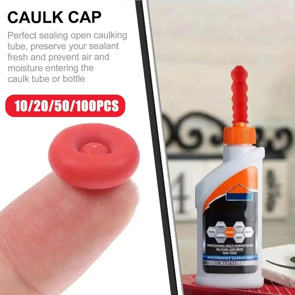 Rubber Caulk Saver Sealing Caps for Caulking Tubes – 10–100 Pack Caulk Nozzle Cap Oasis Select