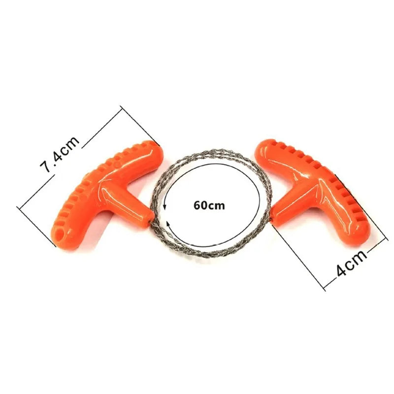 Portable Stainless Steel Wire Saw with Finger Handle Outdoor Camping Hiking Pocket Manual Cutting Chain Saws Survive Tool Oasis Select