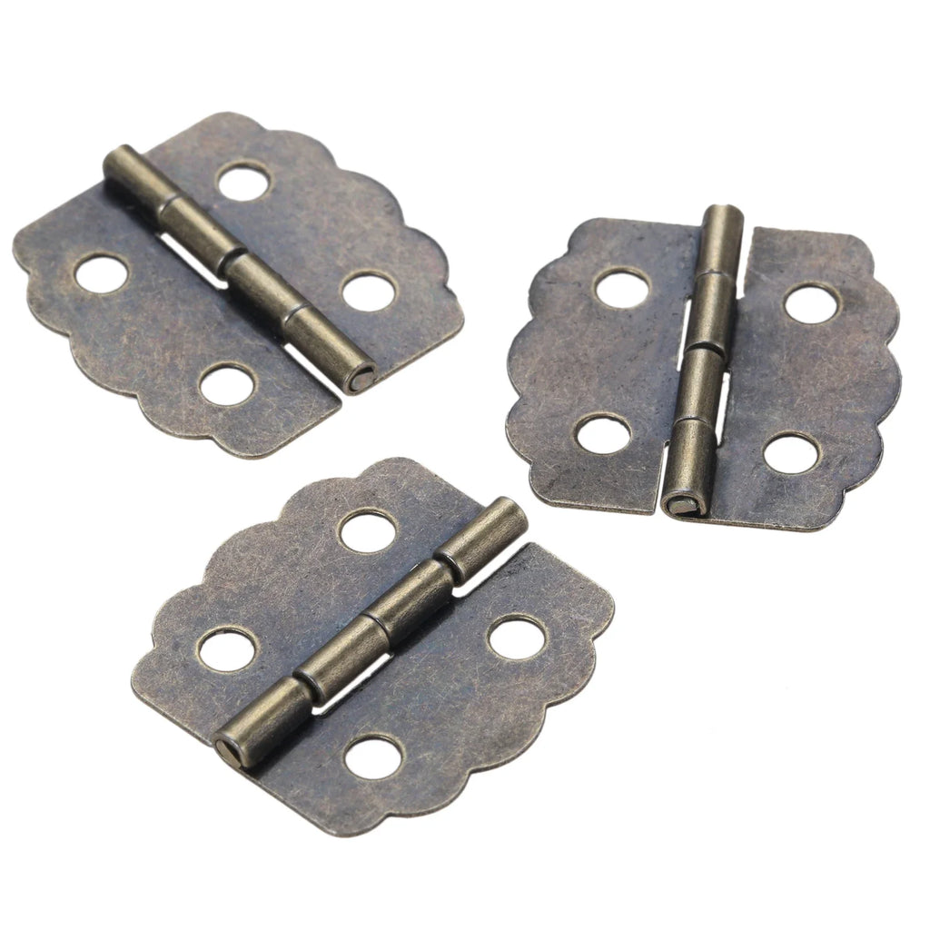 4 pcs Antique Bronze Kitchen Cabinet Door Hinges Jewelry Boxes hinges Dollhouse hinge Furniture Fittings Accessories Oasis Select