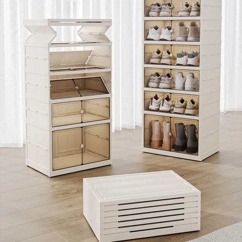Home dust-proof shoe cabinet, no installation required, foldable transparent folding shoe box, large capacity shoe storage box Oasis Select