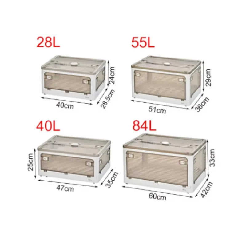 Large Capacity Storage Box with Lid Toys Books Food Sundries Organizer Foldable Car Storage Bin Closet Clothes Container Outdoor Oasis Select