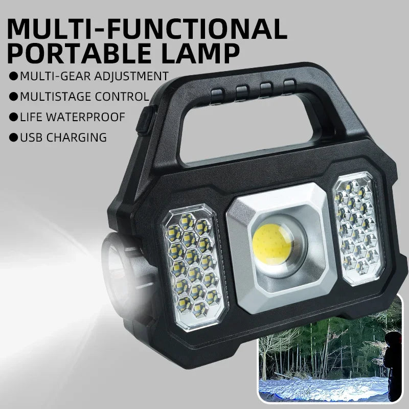 ESMARTER 800-Lumen Rechargeable LED Flashlight | 6 Modes, Solar