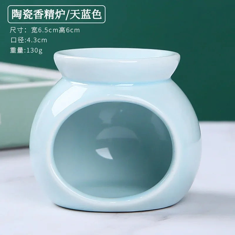 Essential Oil Burners Wax Melt Warmer Aromatherapies Aromas Diffuser Furnaces Ceramics Tealight Holder Decors Oasis Select Blue
