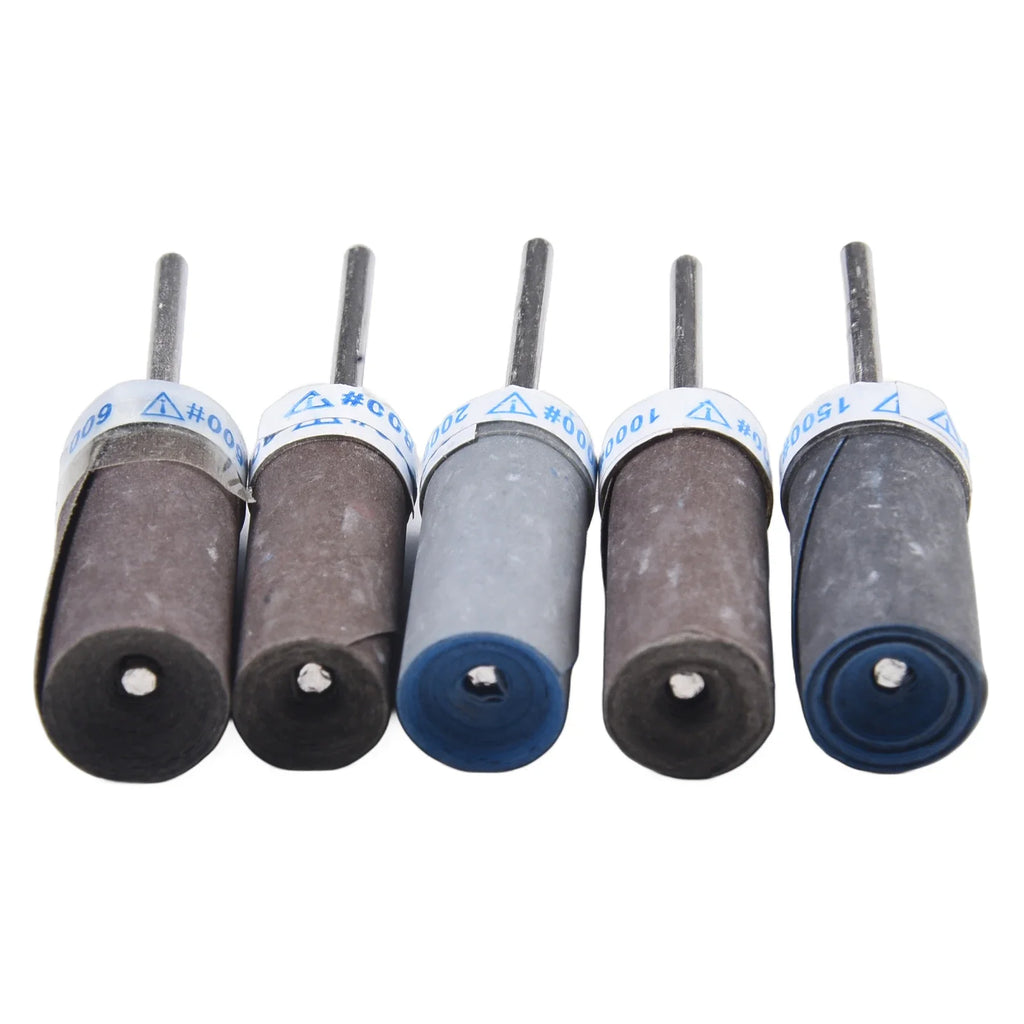 5pcs Sandpaper Stick Grinding Head P800-P2000 Sanding Paper Rod Grinding Head For Mirror Polishing Metal Wood Jwellery Oasis Select