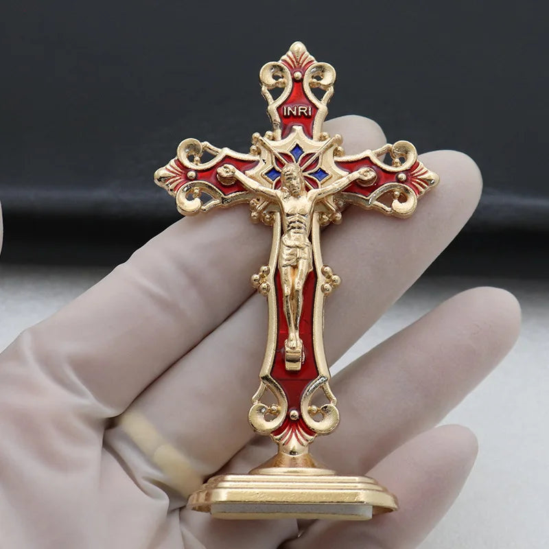 Home and Office Desktop Metal Decorations, Car Carvings, Creative Handicrafts, Ornaments and Ornaments Oasis Select Golden Red 8cm shown in picture