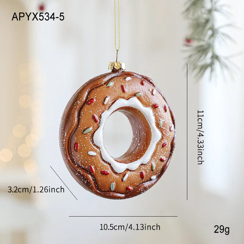 Gingerbread Man Christmas Tree Hanging Ornament Plastic Cute Holiday Pendant For Kids And Adults Home Table Mantel Party Decor Oasis Select Donut