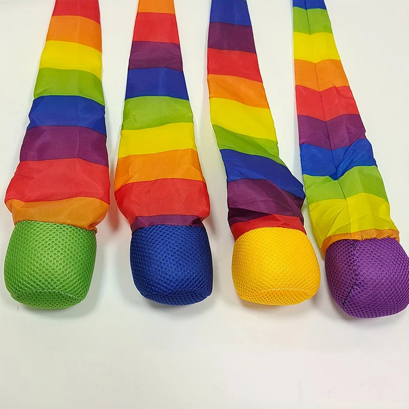 1-20PCS Rainbow Ball with Soft Tail Outdoor Indoor Throwing Catching Play Toy Sensory Integration Coordination Training Sports Oasis Select