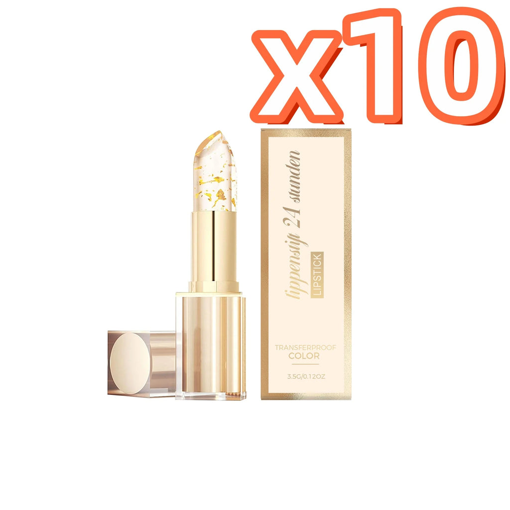Gold Foil Color-Changing Lipstick | Hyaluronic Acid Lip Balm Color-Changing Lipstick Oasis Select 3.5g Boxed X 10PCS