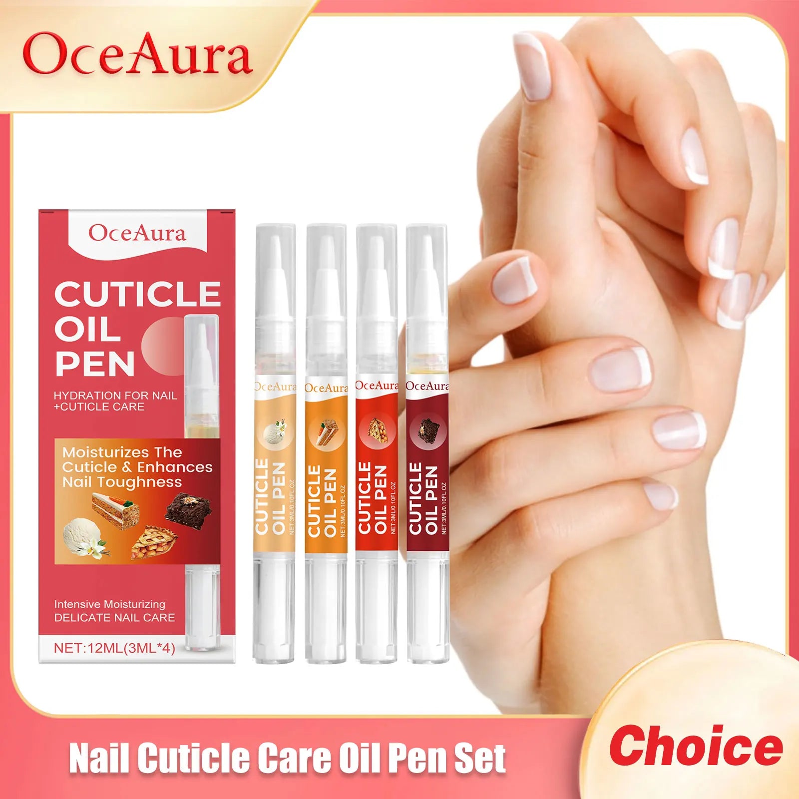 Oceaura Nail Cuticle Care Oil Pen Set Prevent Agnail Nutrition Dry Repairing Damaged Treatment Finger Nail Nourishing Oils Kits Oasis Select