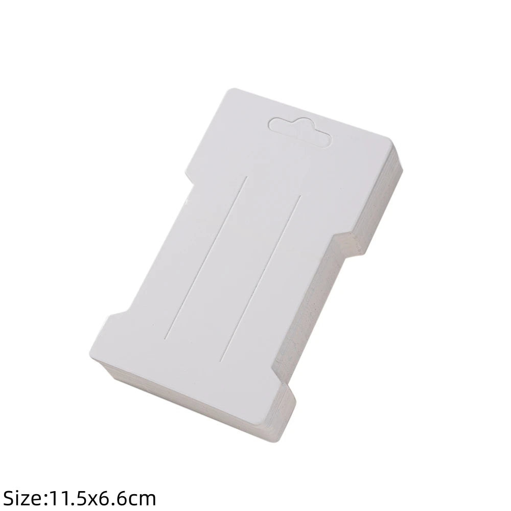 50pcs Paper Hair Bow Clip Display Card for Hairband Hairpins Hairclips Cardboard Accessories Jewelry Packaging Small Business Oasis Select White