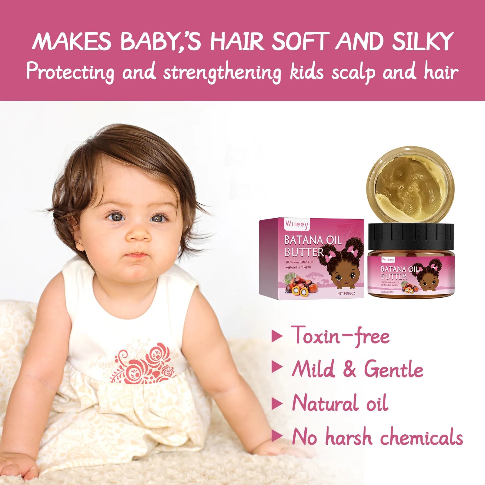 Wiieey Batana Hair Oil for Kids – Curl & Scalp Serum 60g