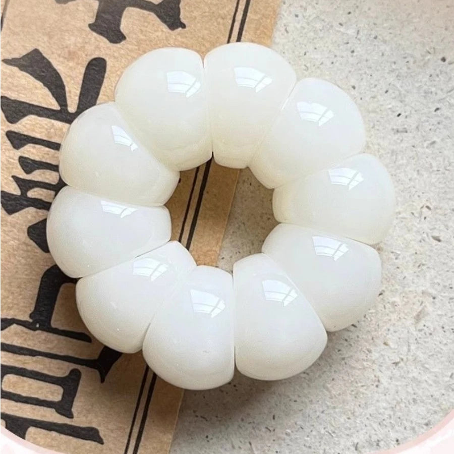 Zen Buddhist Prayer Bead Finger Ring Polished Crescent Mala Bead Band Meditation Stress Relief Spiritual Jewelry for Daily Wear Oasis Select