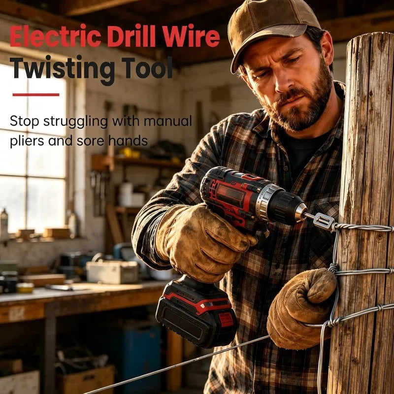 Drill Chuck Duty Drill Wire Twister Tool For 9 And 11 Fence Wire Tying Chain Link Fence Twister For Electric Drill Twist Sleeve Oasis Select