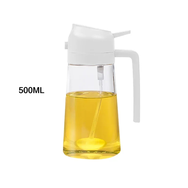 200/300/500ml Oil Spray Bottle BBQ Cooking Olive Oil Sprayer Kitchen Baking Oil Alcohol spray Empty Bottle Vinegar Bottle Oasis Select 500 ML White-B