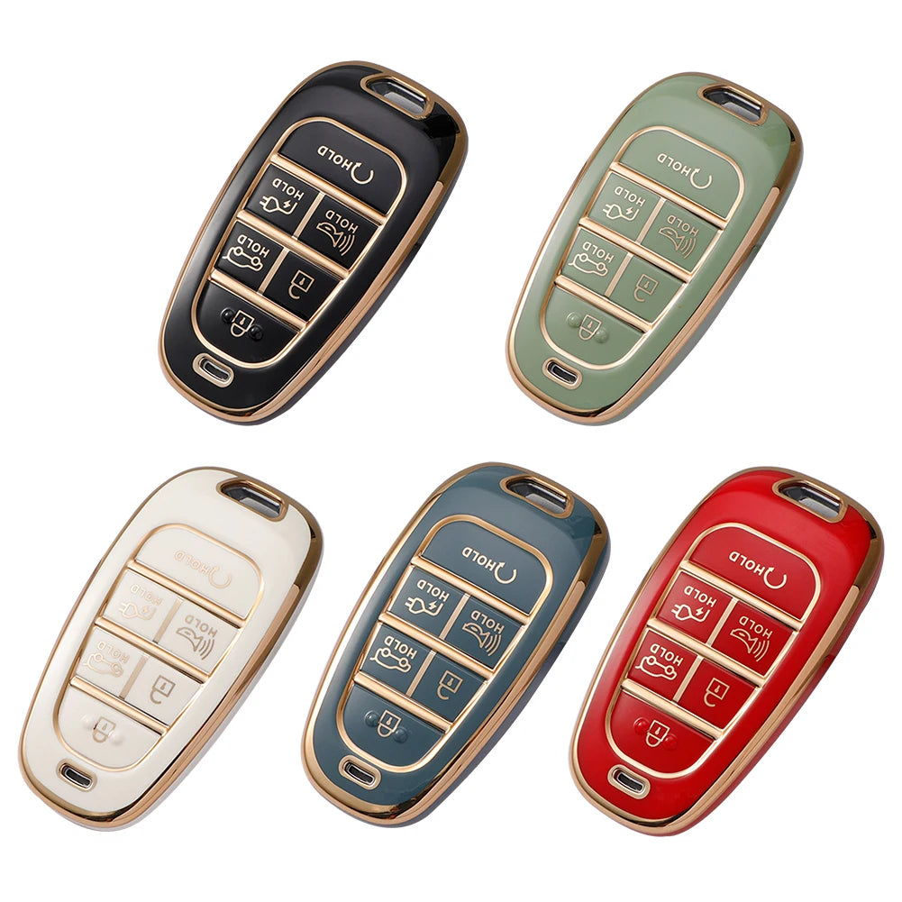 6 Button Car Key Case Cover for Hyundai Models Compatible with For Ioniq 5 For Solaris For Sonata For Hybrid for 2020 2021 Oasis Select