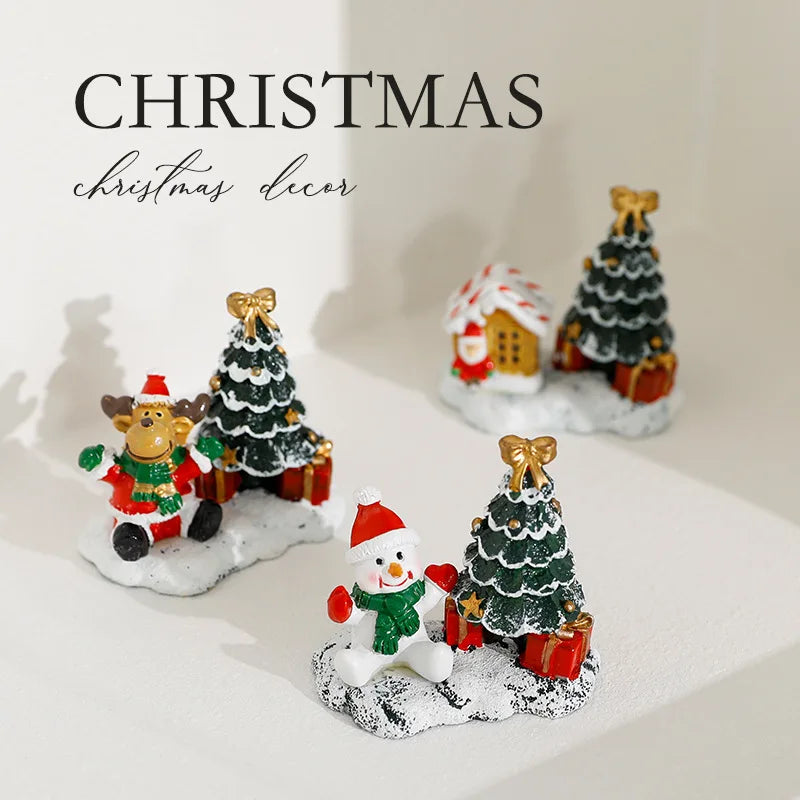New Christmas Decorations Resin Small House Micro Landscape Resin House Small Ornaments Wholesale Oasis Select