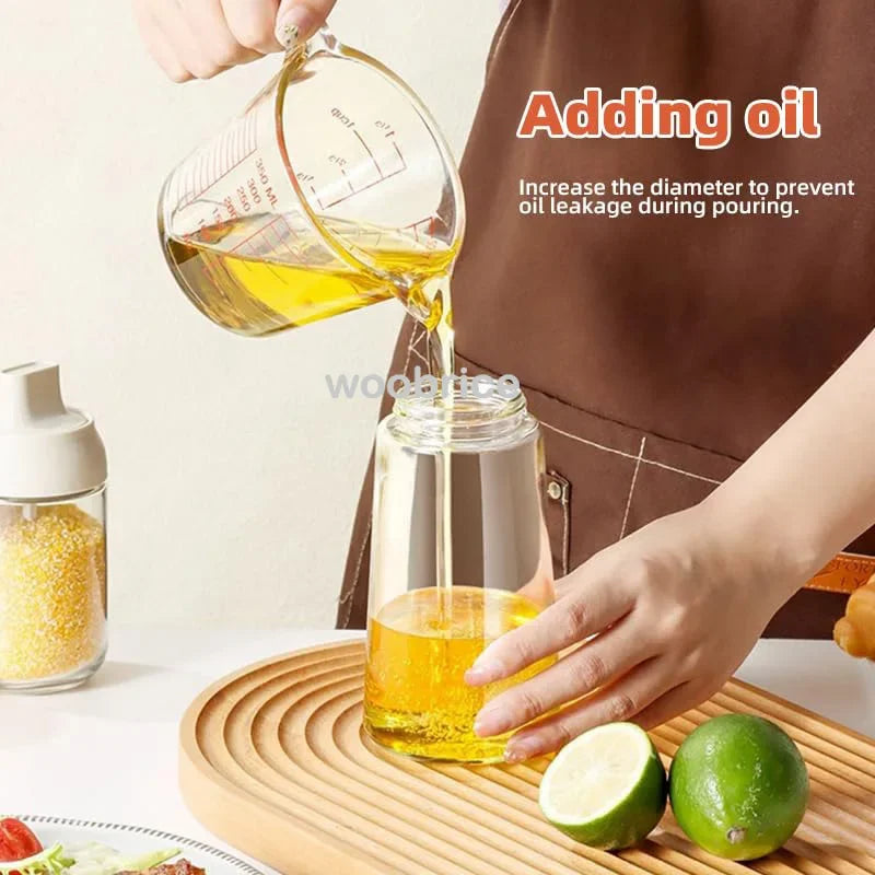 2in1 500ml Portable Oil Sprayer and Dispenser Olive Oil Plastic Kitchen Oil Spray Bottle for Cooking BBQ Air Fryer Baking Salad Oasis Select