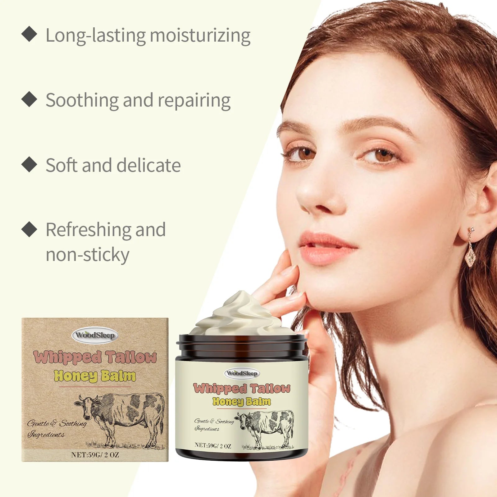 WOODSLEEP ﻿Honey Face Nourishing Creams Reduces Fines Line Enhance Skins Elasticity Facial Brightening Skincare W-rinkle Creams Oasis Select