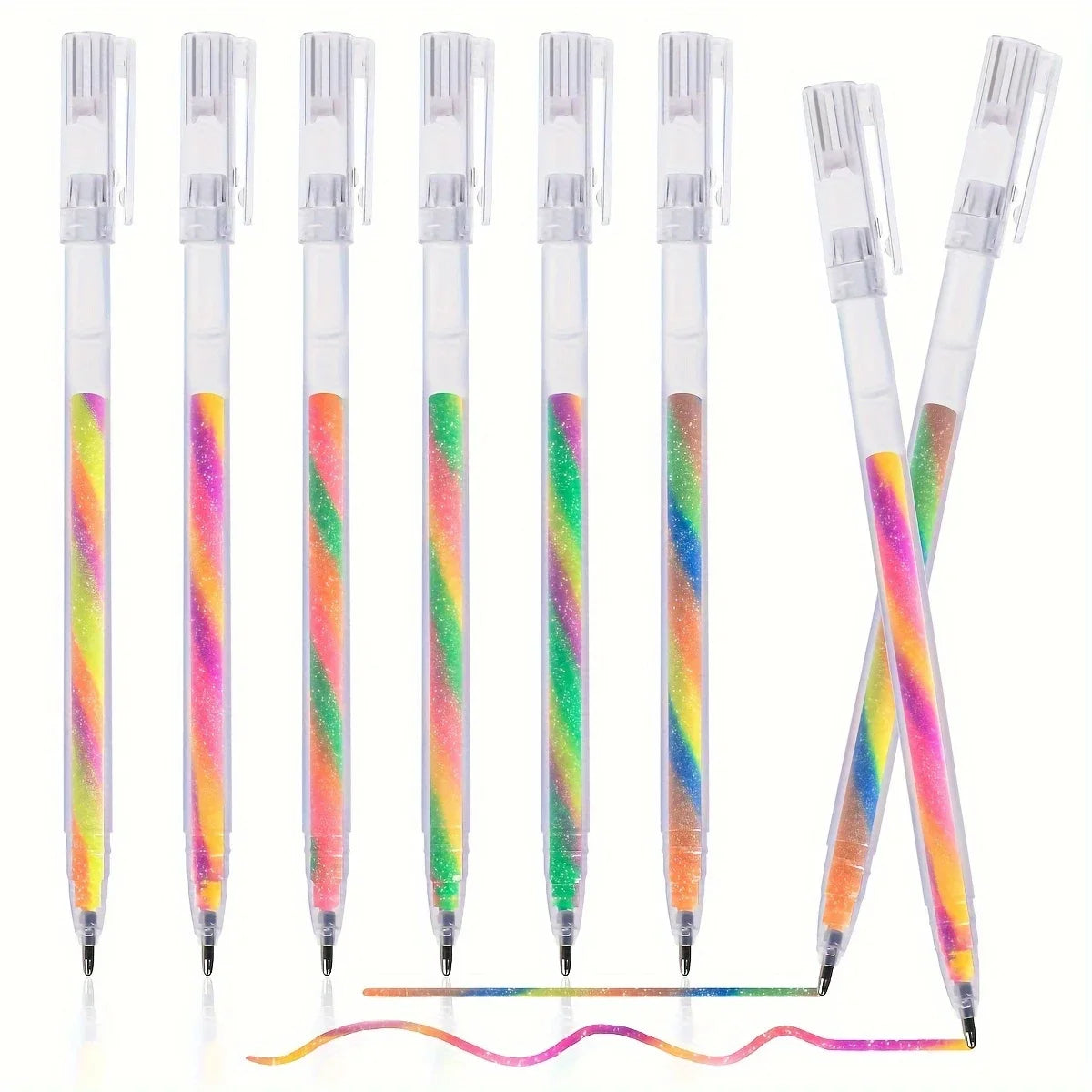 6pcs Glitter Gel Highlighter Pens Set - 1.2mm Vibrant Colors, Smooth Writing, Perfect for Journals, DIY Crafts, Greeting Cards, Oasis Select fluorescence