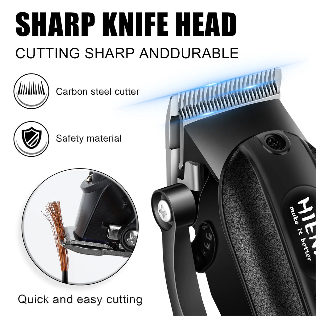 HYN-222 Professional Hair Clippers 5V1A Rechargeable Hair Trimmer Stainless Steel Blade Black Washable Head For Men Styling Tool Oasis Select