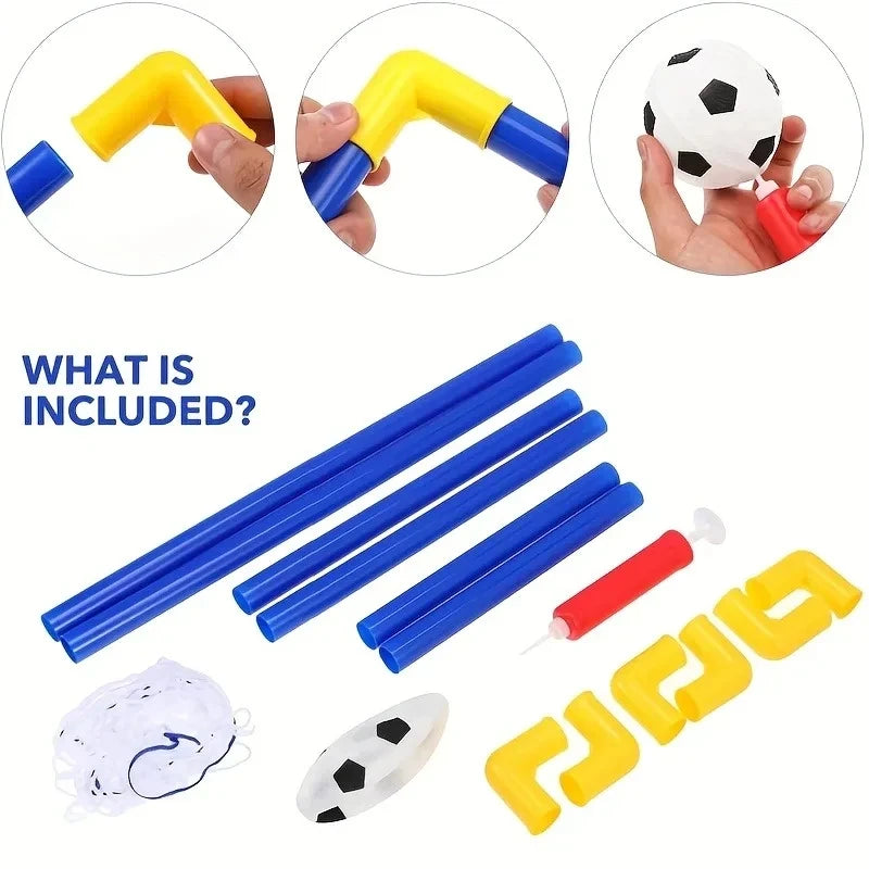 Portable Micro Soccer Goal Set, Complete Outdoor Beach Training Equipment with Net Pump Ball, Lightweight Indoor Kids Sports Toy Oasis Select