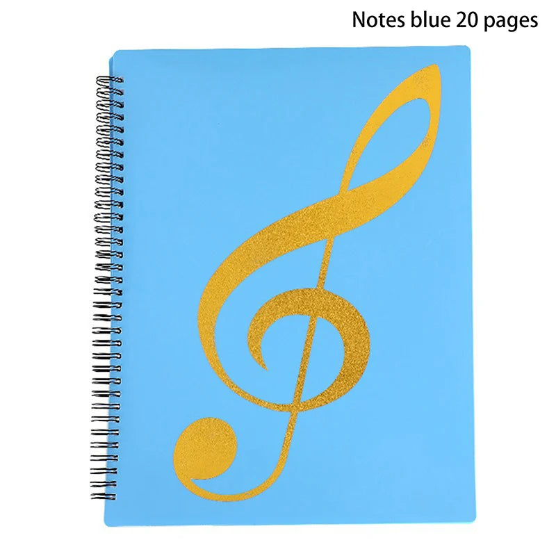 New Flexible 20 Pages Piano Music Score Folder A4 Music Book Clip Sheet Note Folder Piano Paper Sheets Music Binder For Practice Oasis Select 33cm blue