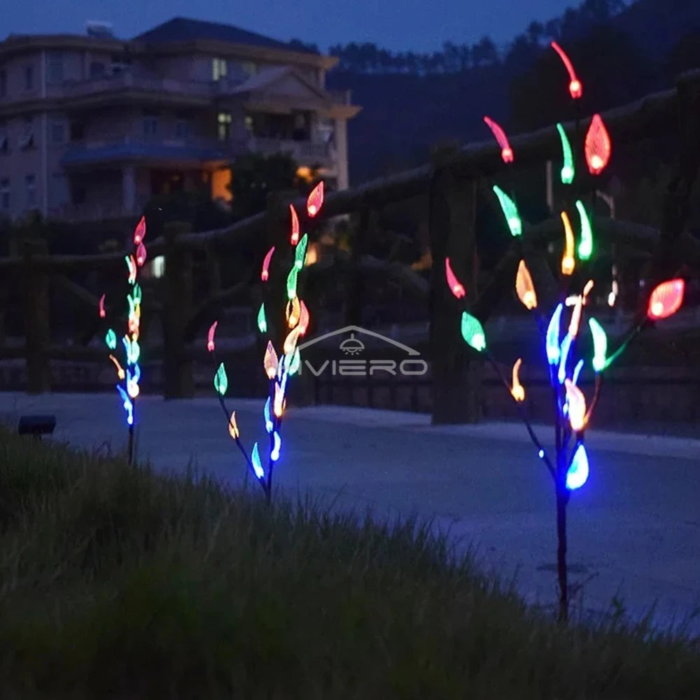 Solar Leaf String Lights – 60 LED Waterproof Garden Lamp 5m