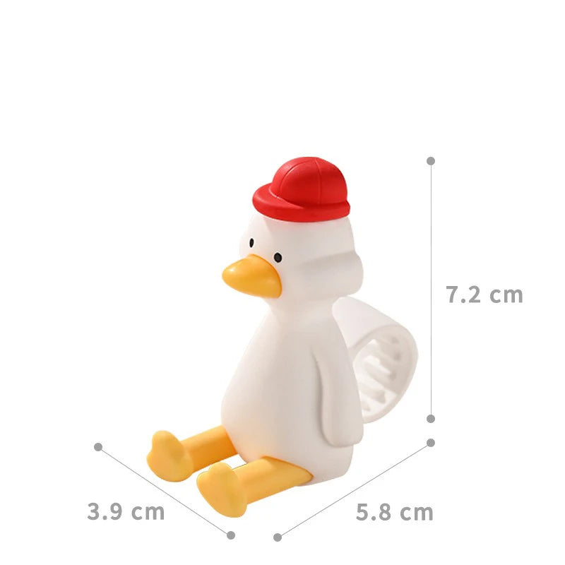 Creative Silicone Duck Anti-collision Door Stopper 3D Duck Door Handle Protective Cover Bedroom Study Silent Door Stopper Oasis Select Red-B