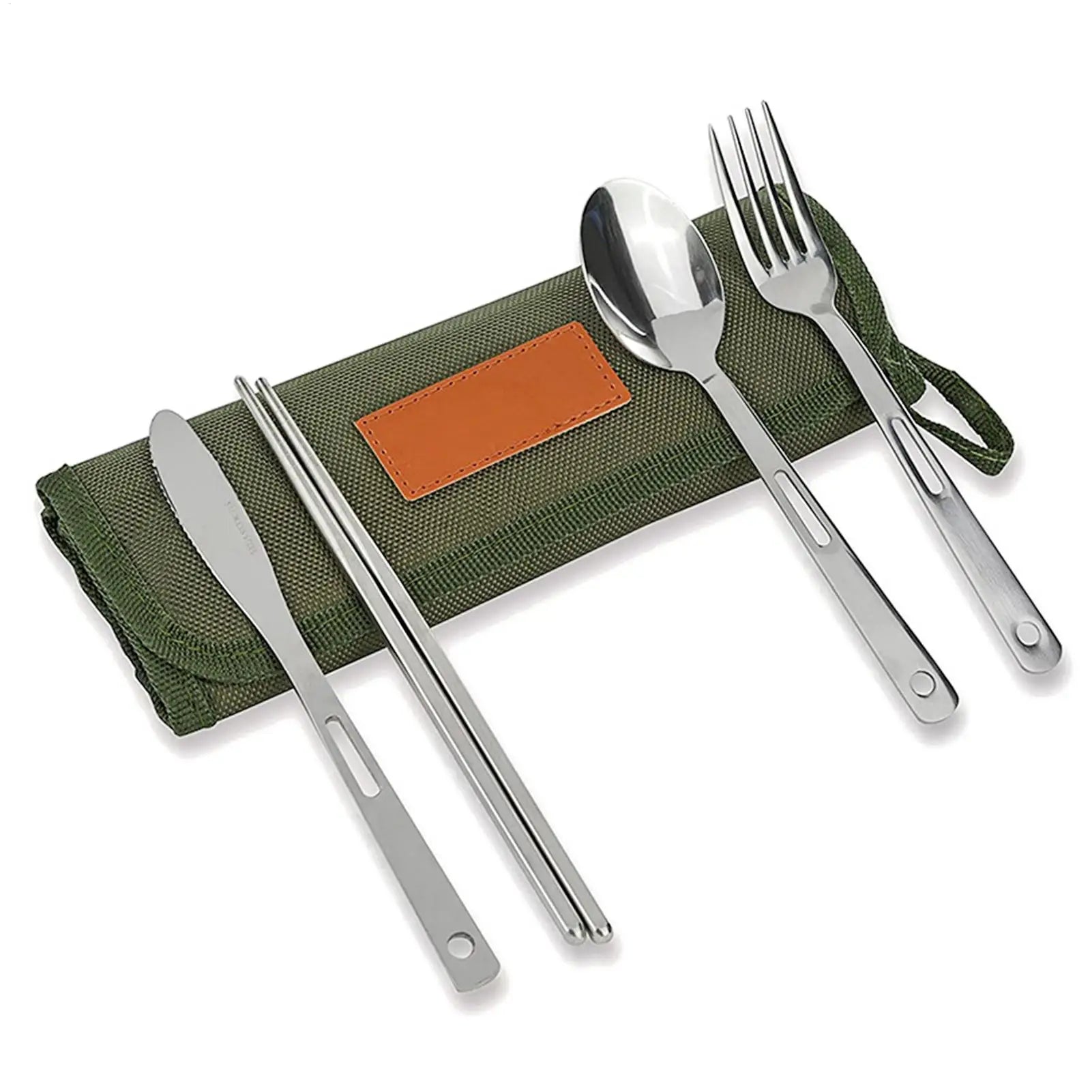Portable Roll Up Pouch Bags Outdoor Camping Cutlery Storage Bag Cutlery Storage Water Resistant Case For Forks Spoons Chopstick Oasis Select