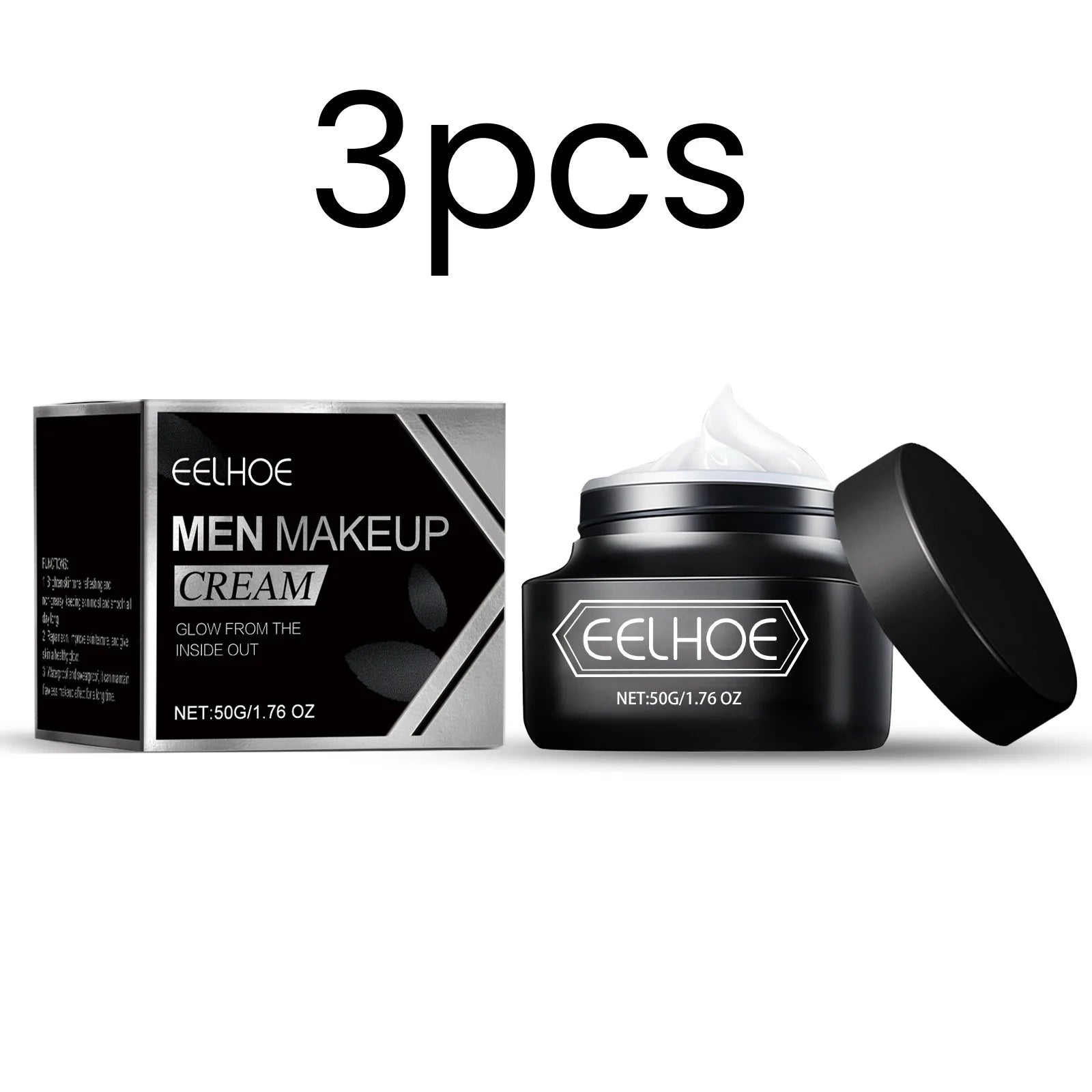EELHOE Mens Tone up Cream Brightening Face Even Skin Tone Oil Control Non Greasy Natural Finish Lightweight Mens Makeup Cream Oasis Select 3pcs
