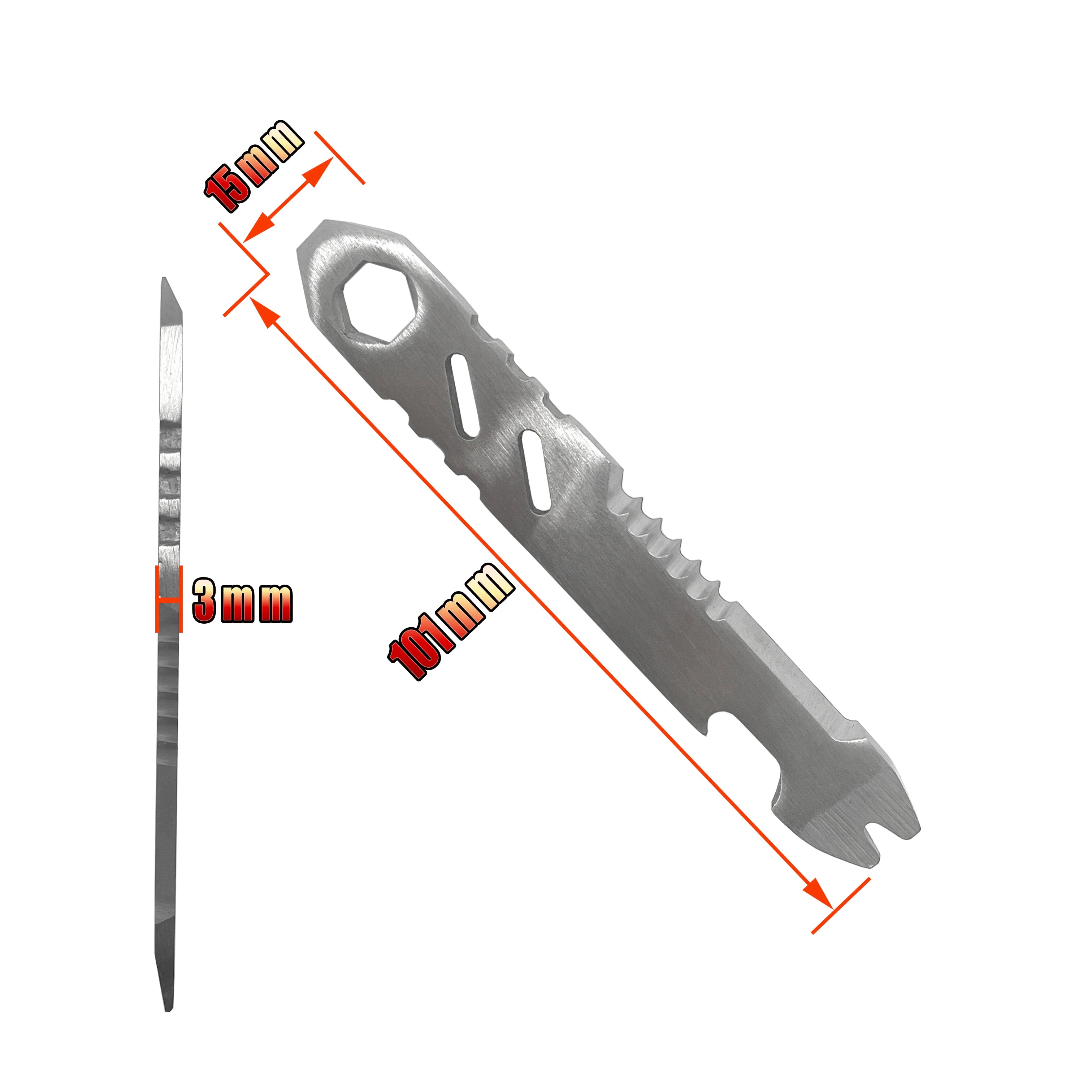 New Mini Stainless Steel Multifunctional Pry Bar, Mini EDC Hex Wrench, Bottle Opener, Portable Outdoor Bicycle Repair Tool Oasis Select