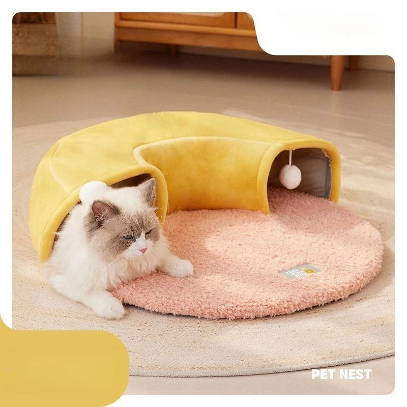 New Winter Warm Cat Bed, Dog Sleeping Bed, Plush Cat Princess Style, Dopamine Little Nest, Teddy Bed, Cute and Versatile Oasis Select