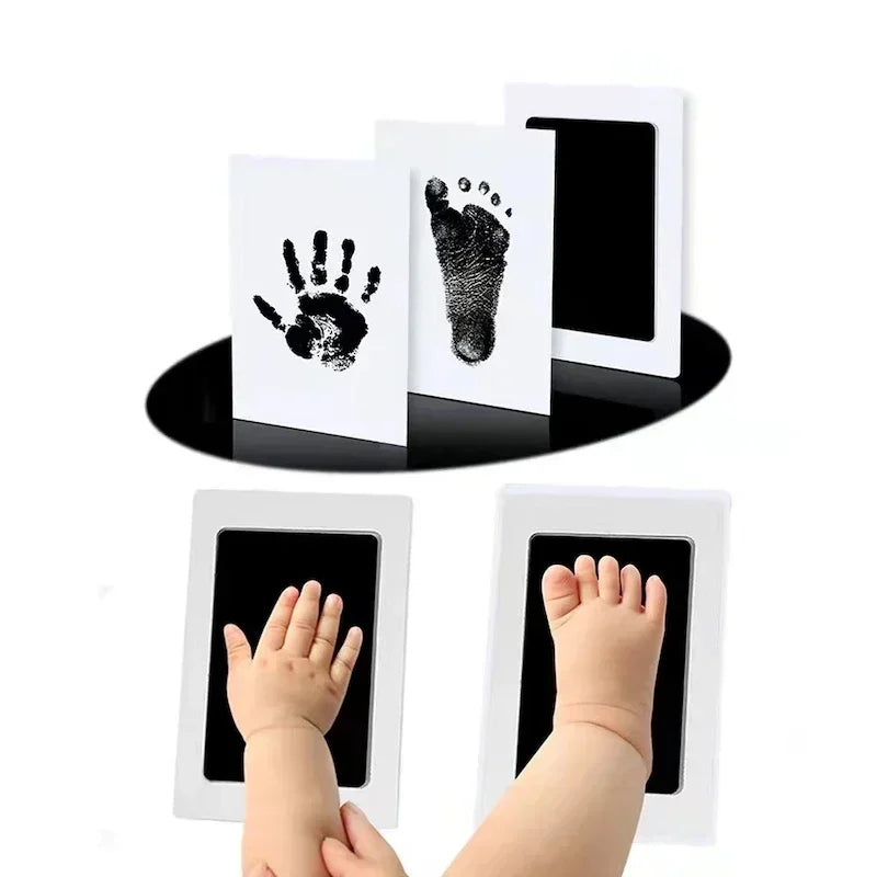 Newborn Baby DIY Hand And Footprint Kit Ink Pads Photo Frame Handprint Toddlers Souvenir Accessories Safe Clean Baby Shower Gift Oasis Select